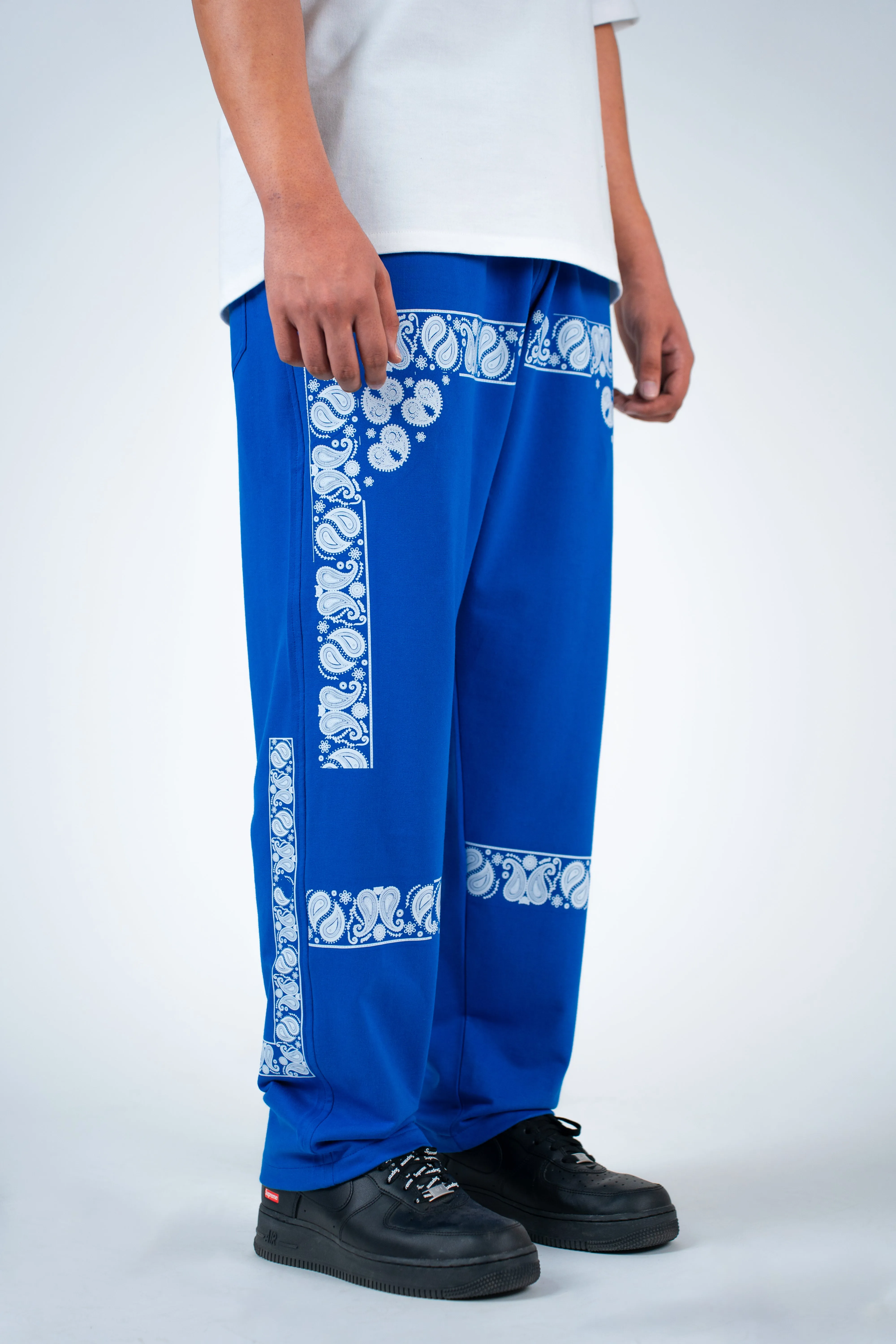 Dark Blue Block Paisley Jogger