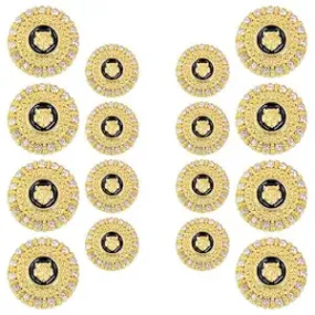 Diamond-Encrusted Lion Metal Buttons(8 Big   8 Small)