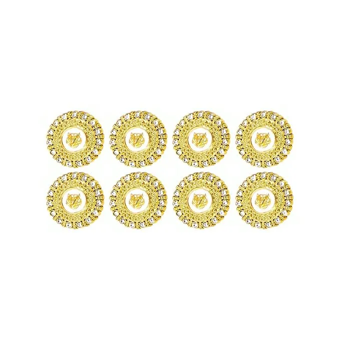 Diamond-Encrusted Lion Metal Buttons(Pack of 8 Buttons)