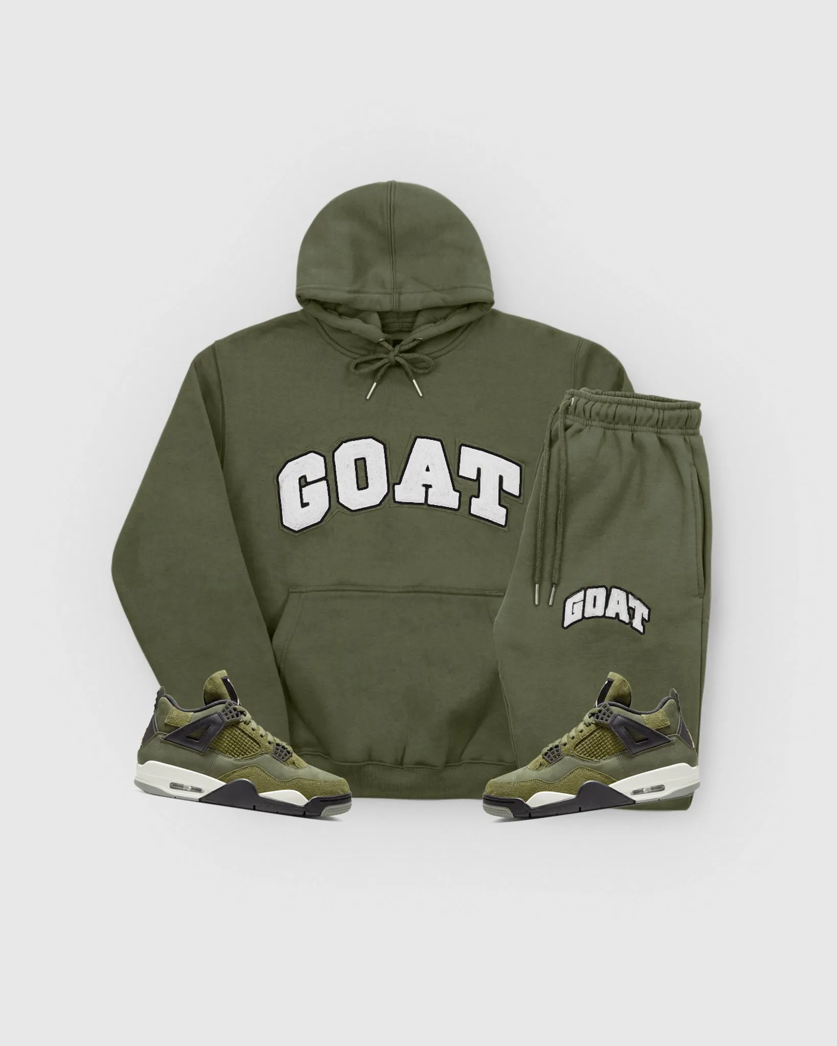 Premium Olive GOAT Arch Chenille Unisex Sweatsuit