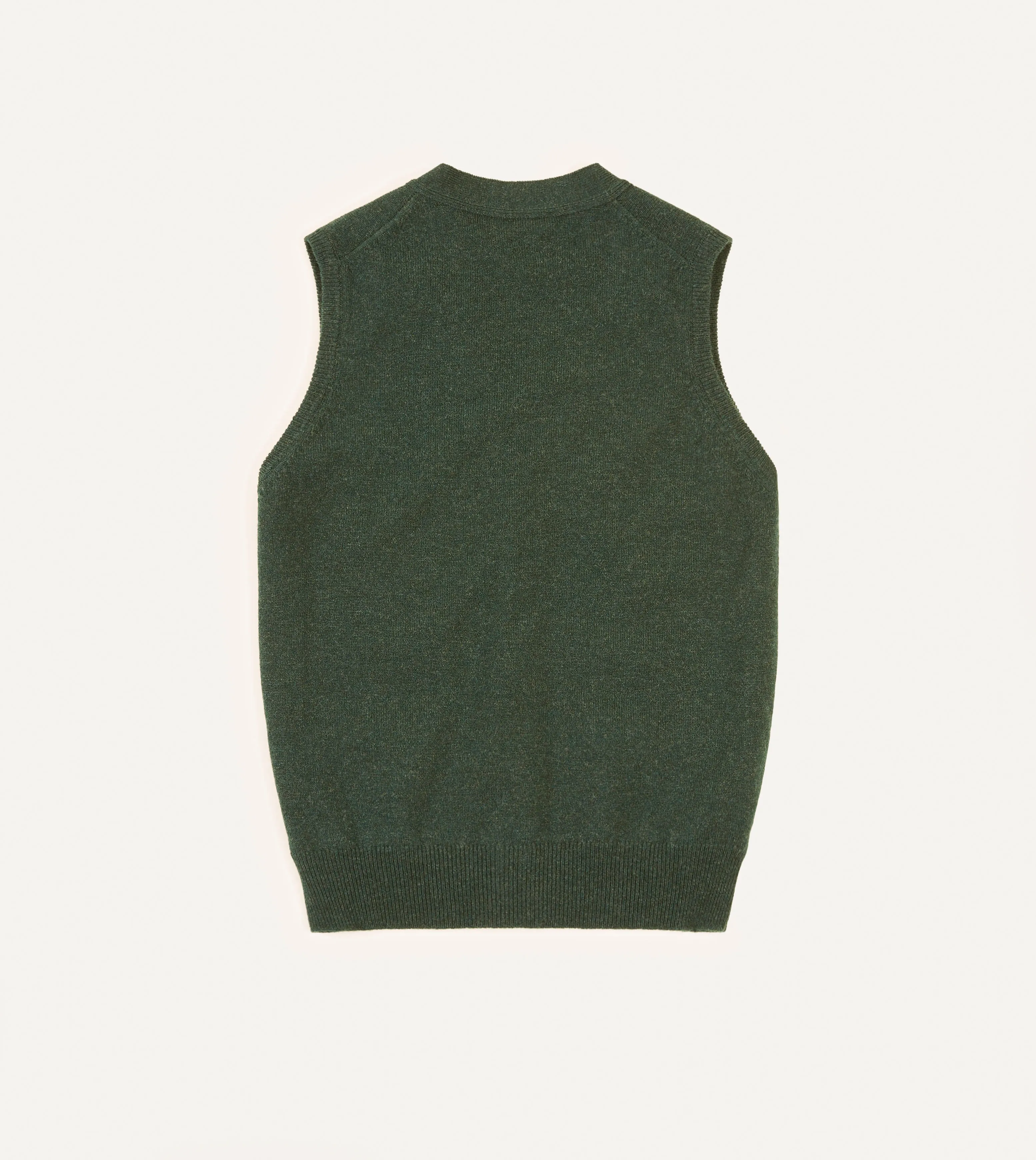 Green Lambswool Sleeveless Cardigan