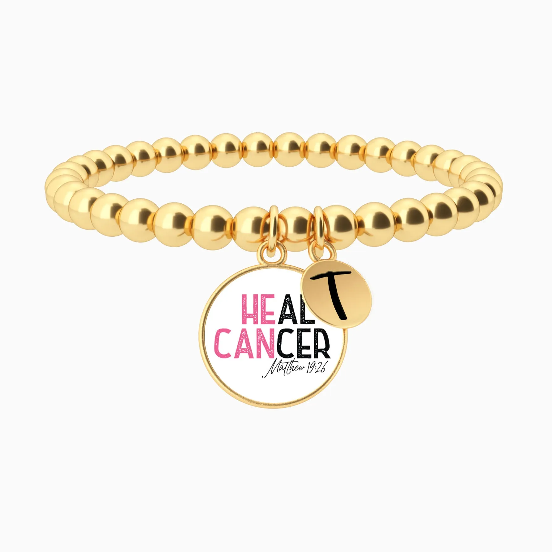 He Can Heal Cancer - Matthew 19:26 - Beaded Bracelet