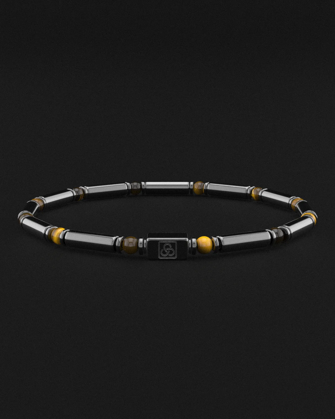 Hematite   Tiger Eye Bracelet Pipe | Spacer