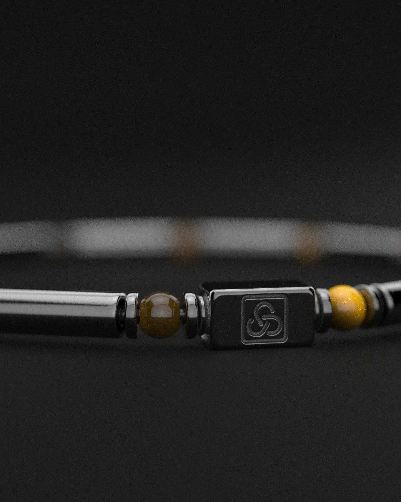 Hematite   Tiger Eye Bracelet Pipe | Spacer