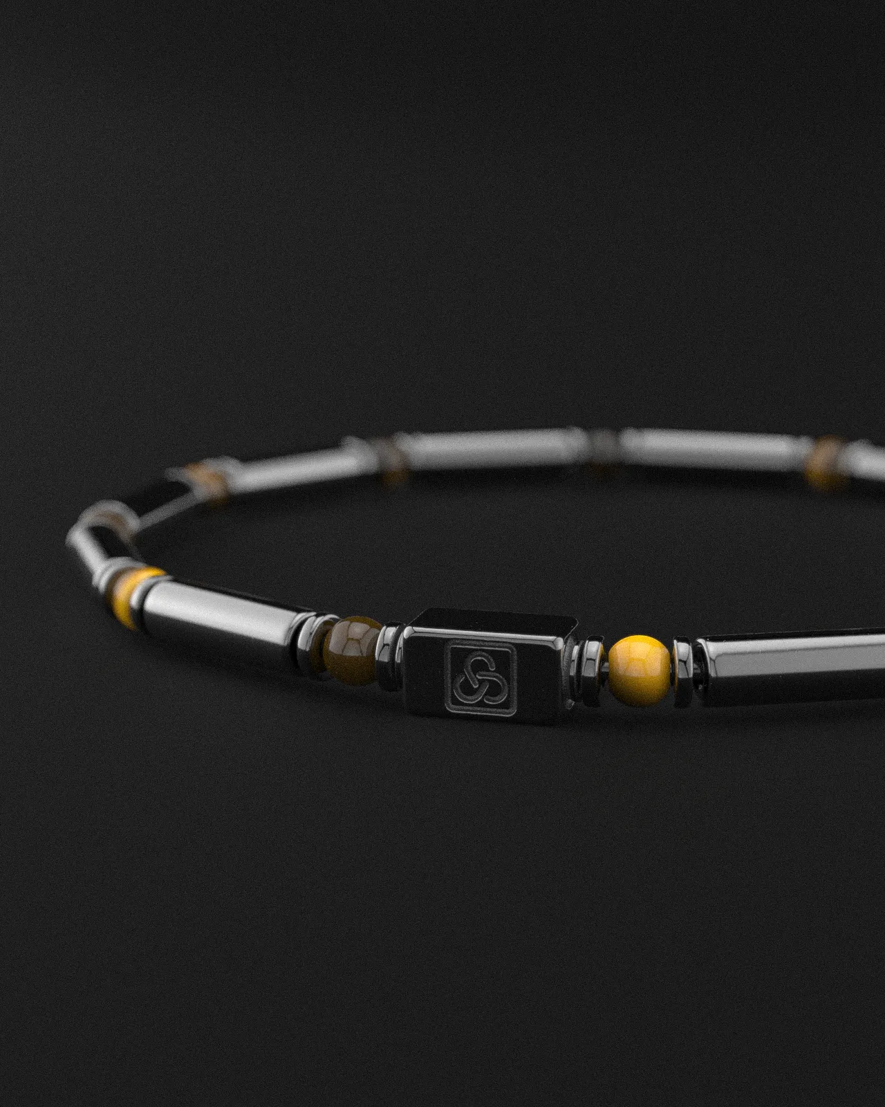 Hematite   Tiger Eye Bracelet Pipe | Spacer