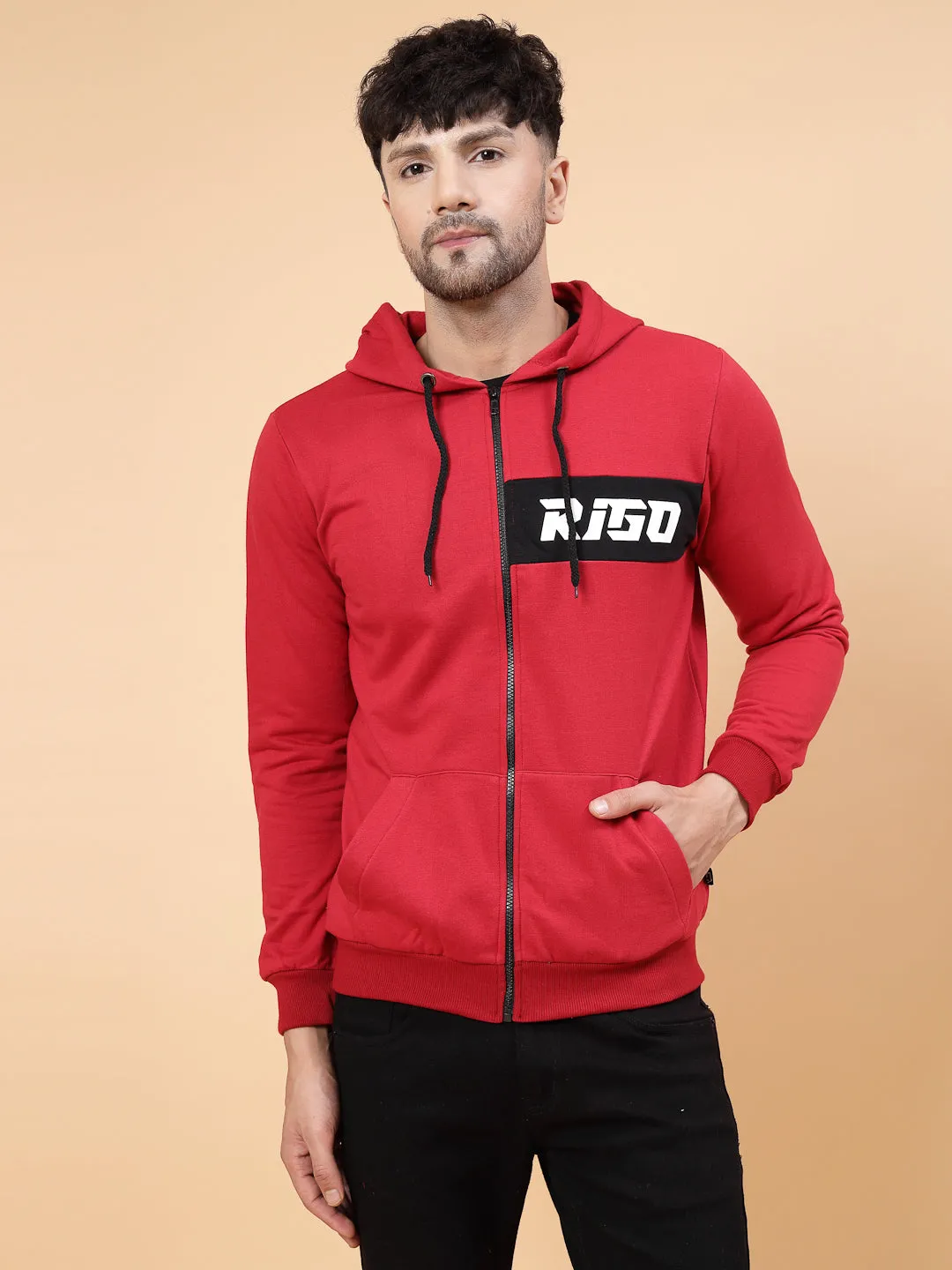 Hooded Printed Fleece Jacket