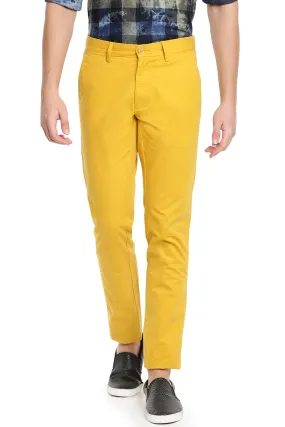 JDC Men Mustard Yellow Solid Trouser