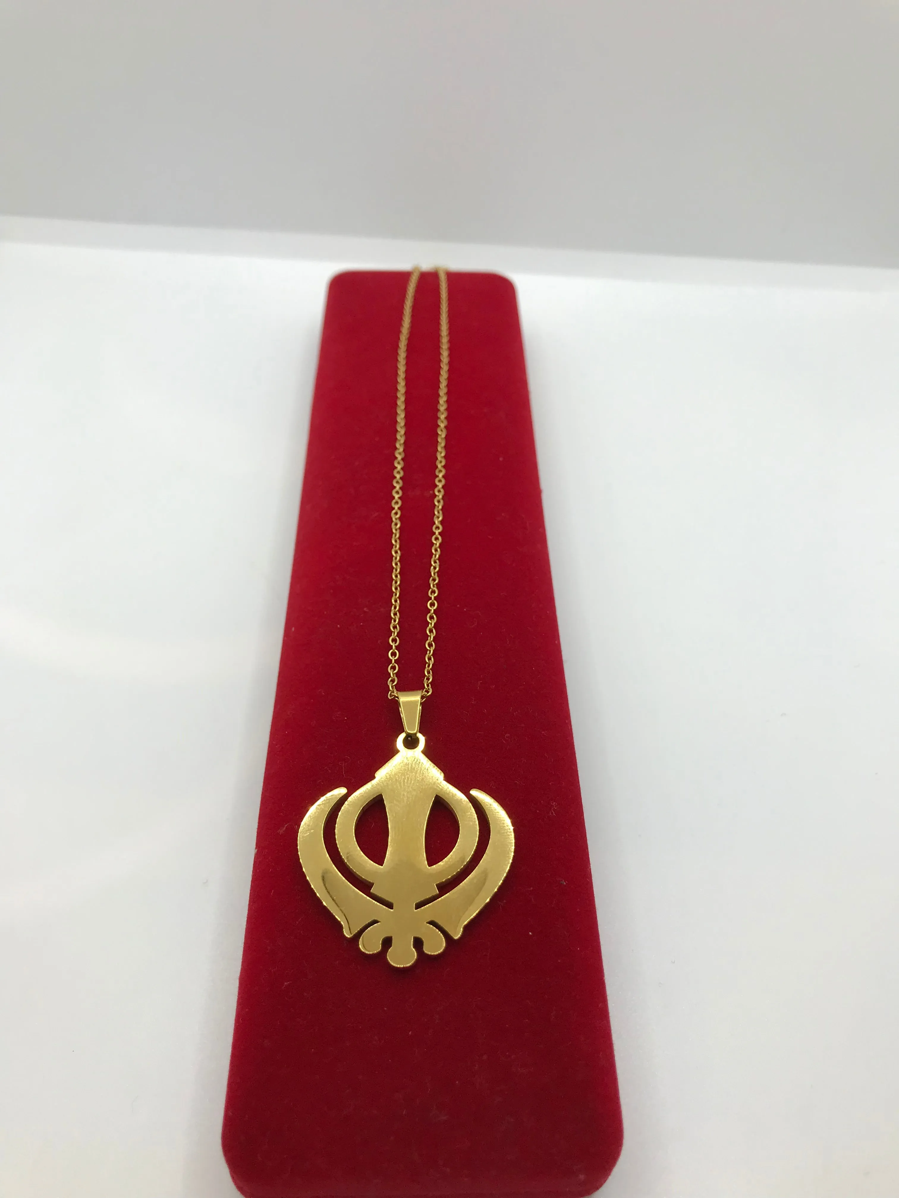 Khanda  Necklace; 18k Gold Plated