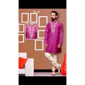 Kurta Pyjama for men - Pink and White