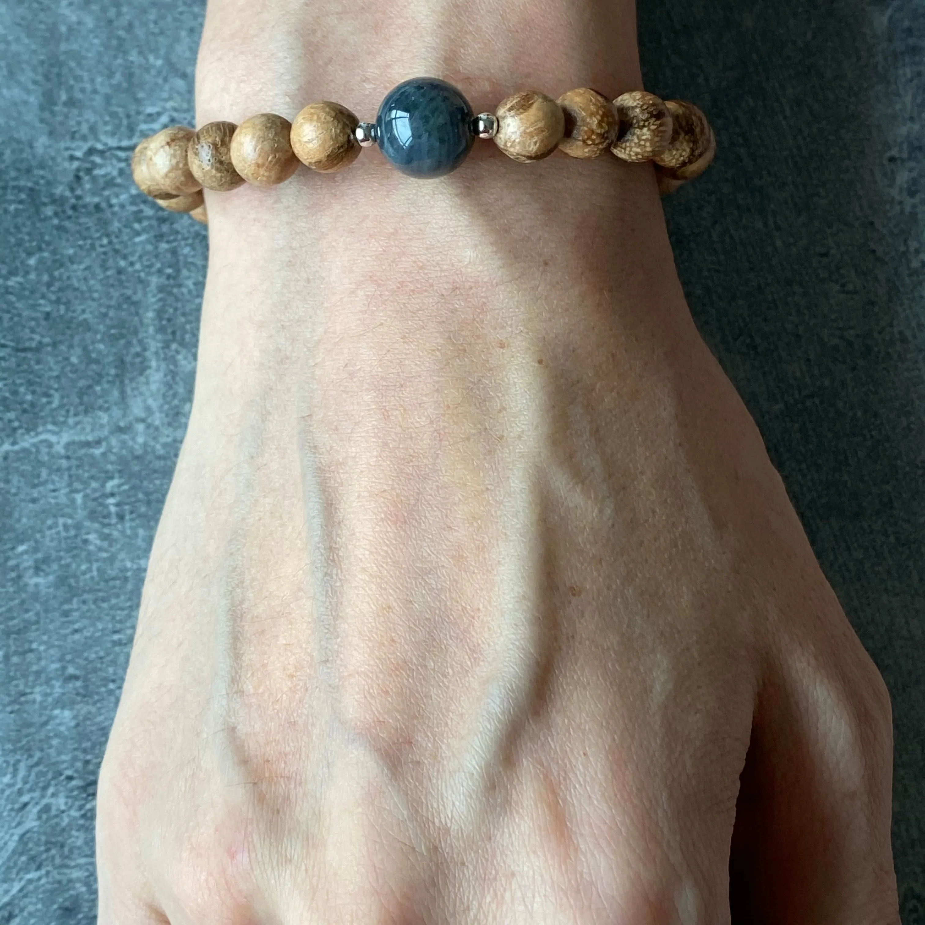 Labradorite & Agarwood Men Bracelet