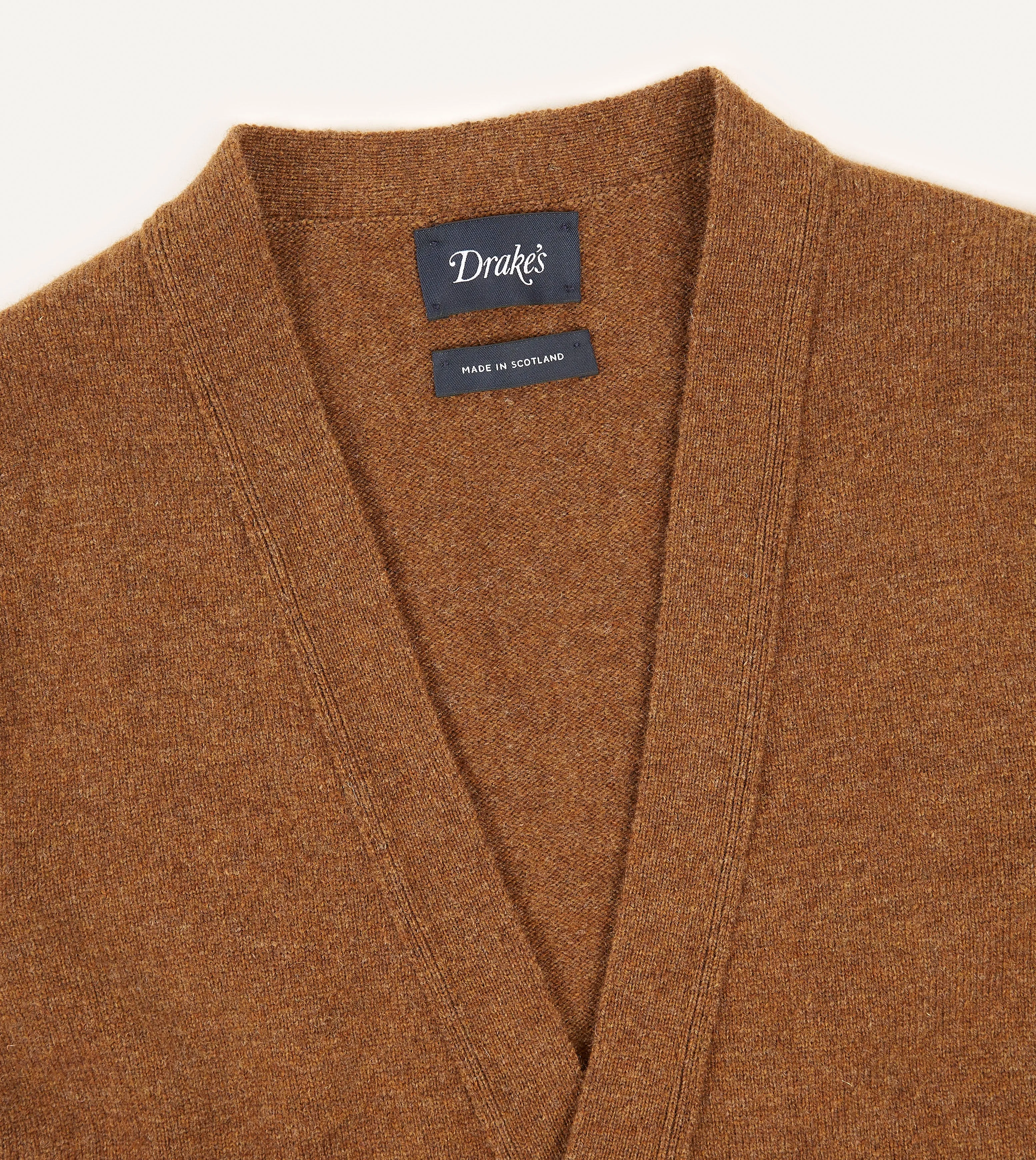 Light Brown Lambswool Sleeveless Cardigan