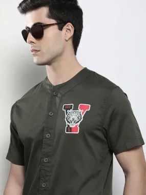 Men Baseball Collar Shirt