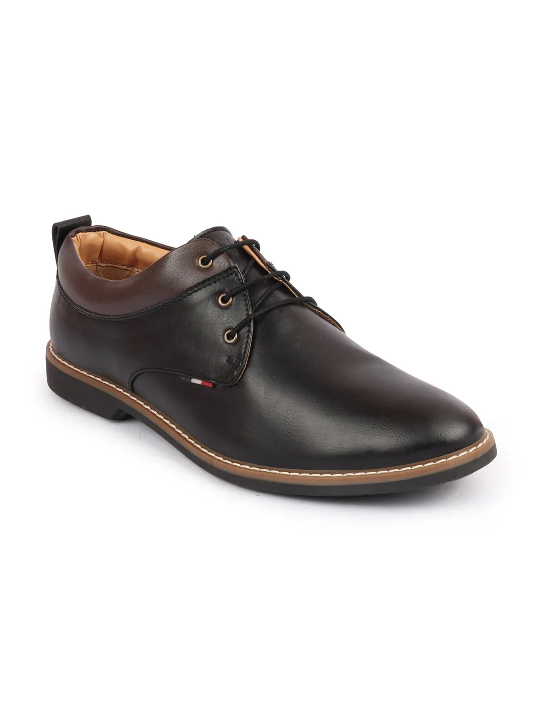 Men Black Formal Lace Up Oxford Shoes with TPR Welted Sole