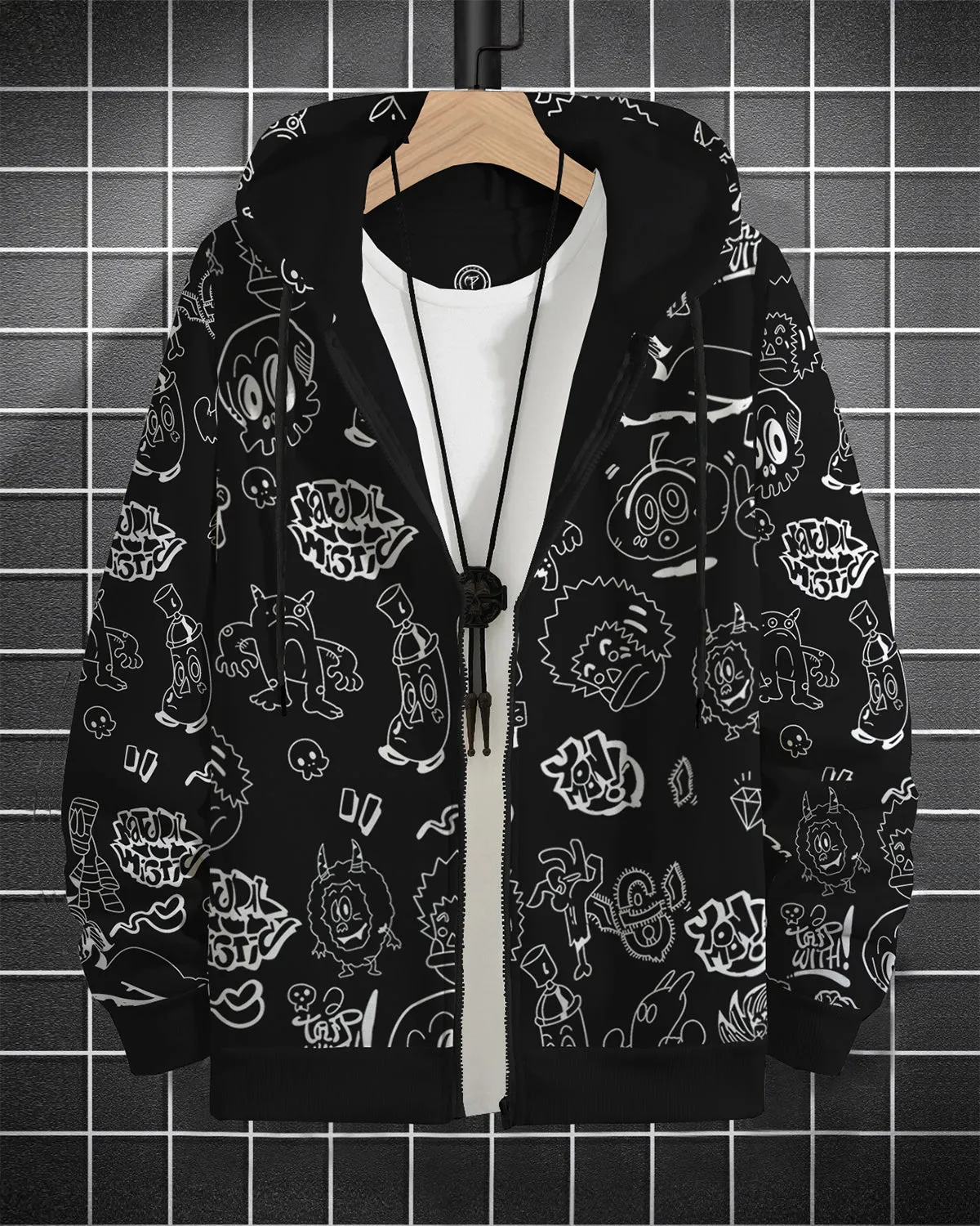 Men Black Printed Jacket