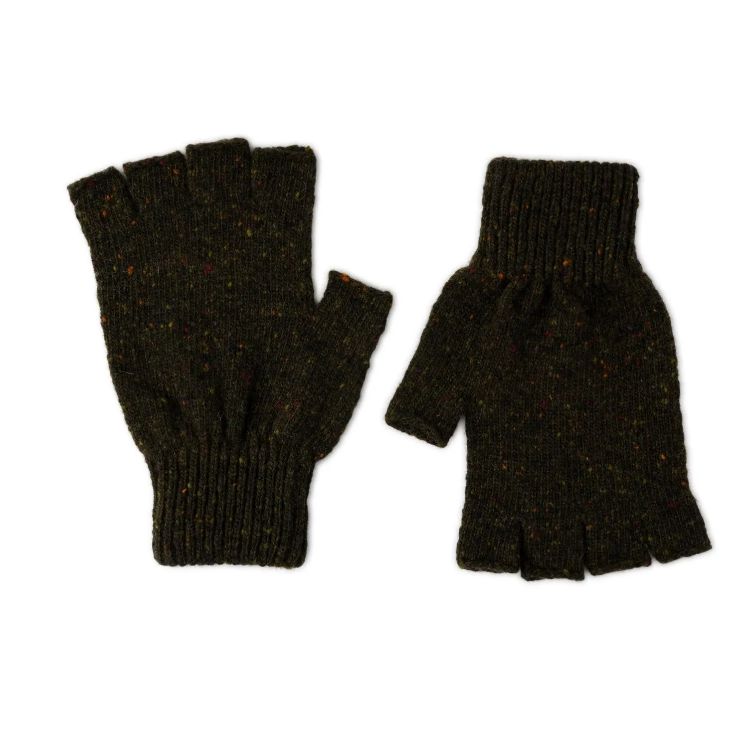 Mens Chunky Wool Beanie Hat and Gloves Set | Forest Green | Lomond Lambswool | Shin