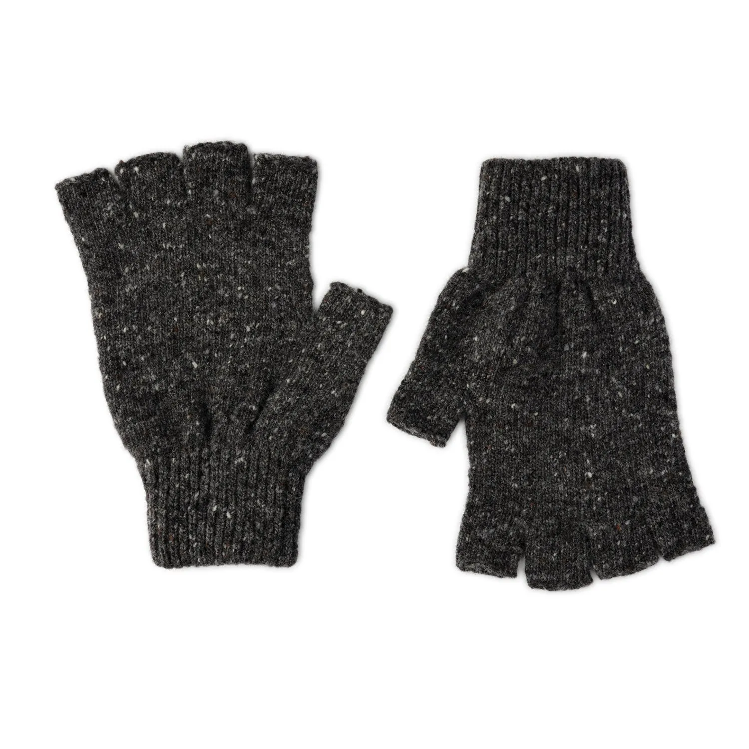 Mens Chunky Wool Beanie Hat and Gloves Set | Grey | Lomond Lambswool | Shin