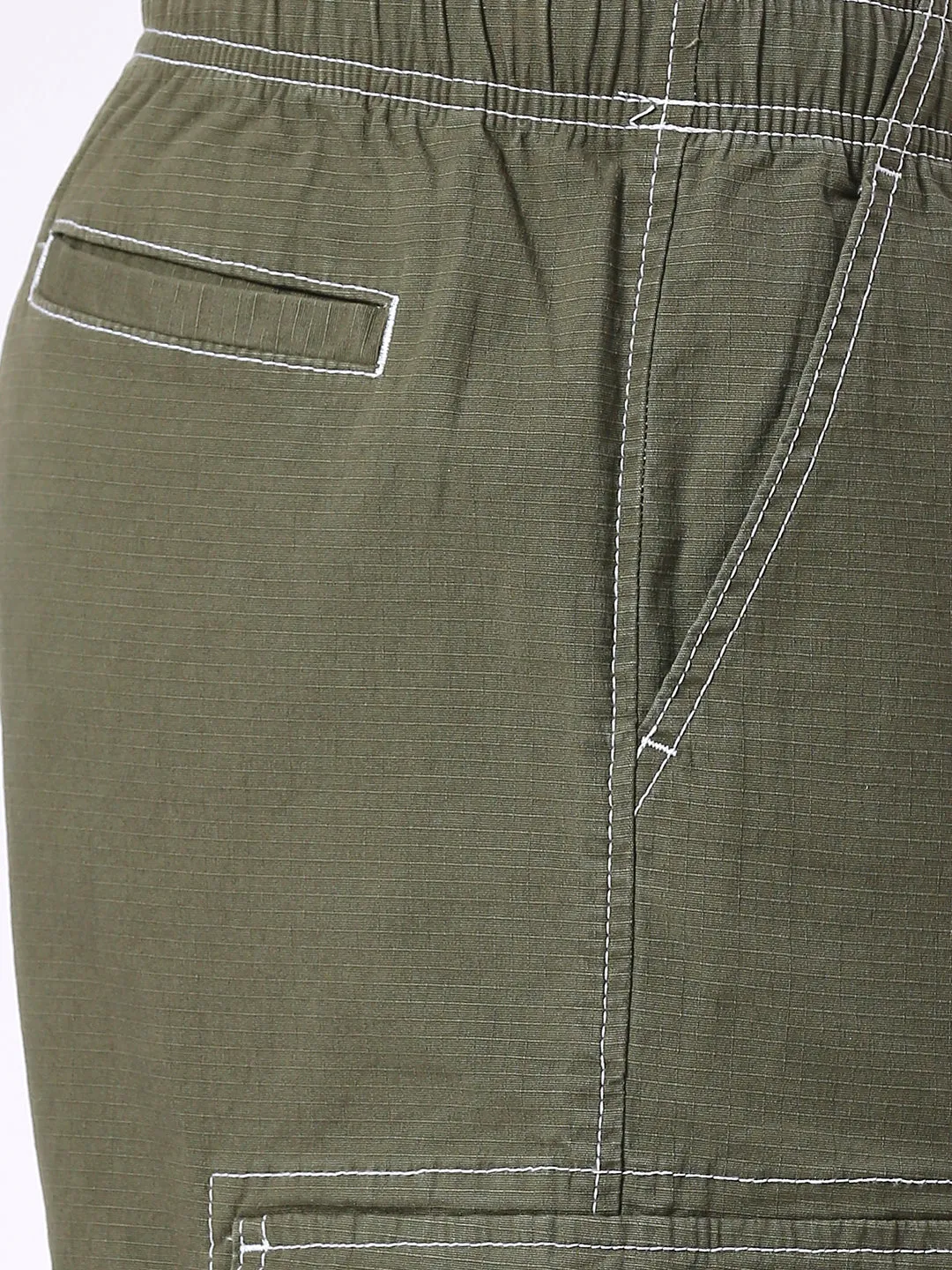 Men's Olive Skater Fit Non Denim Pants