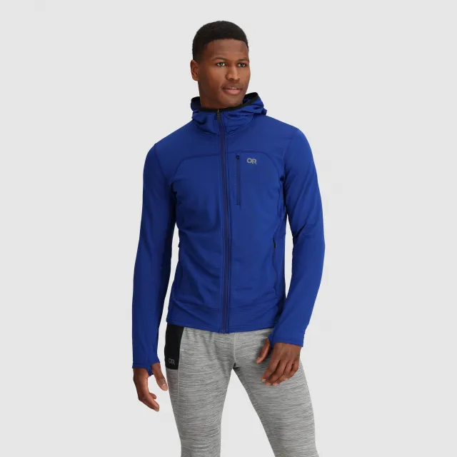 Mens Vigor Grid Fleece Full Zip Hoodie