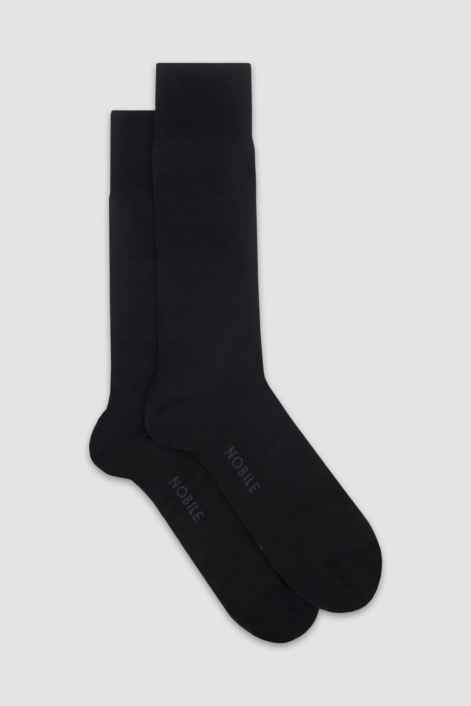 Nobile Solid Black Crew Socks