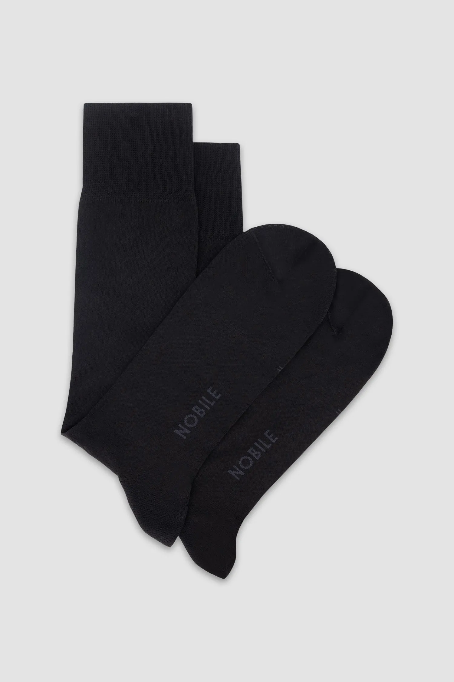 Nobile Solid Black Crew Socks