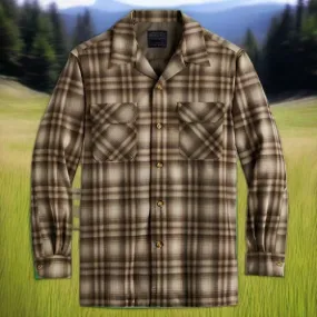 Pendleton Men's Board Shirt Brown/White Plaid