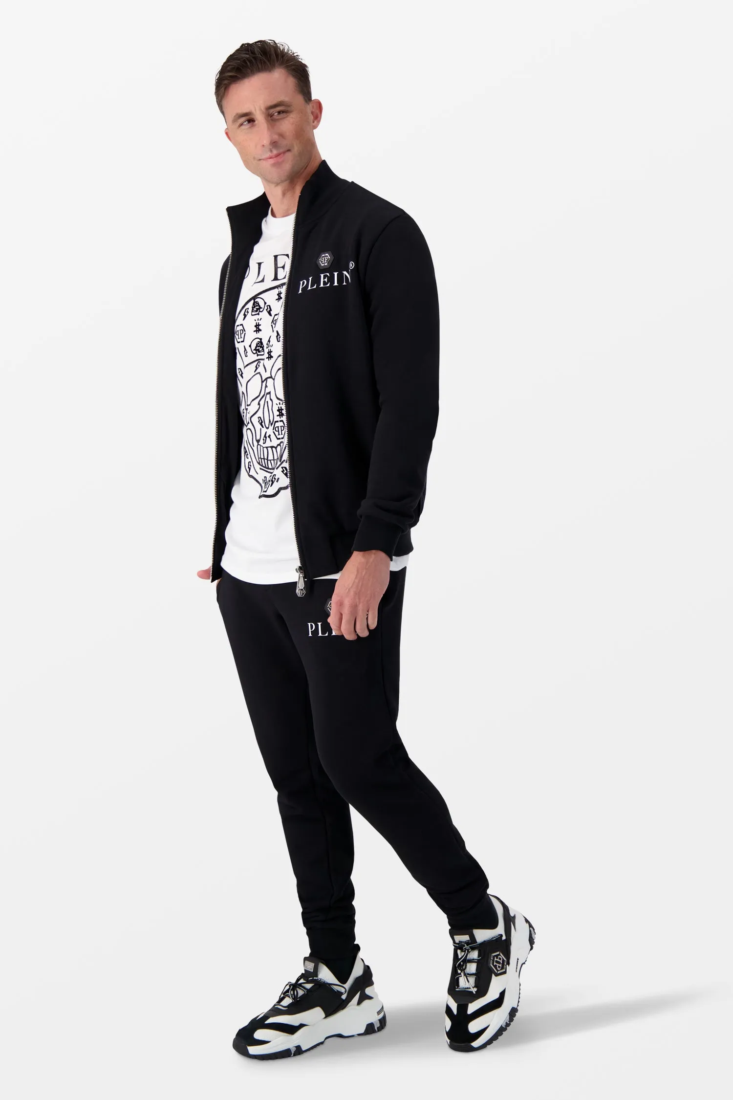 Philipp Plein Black Hexagon Mens Designer Jogging Tracksuit