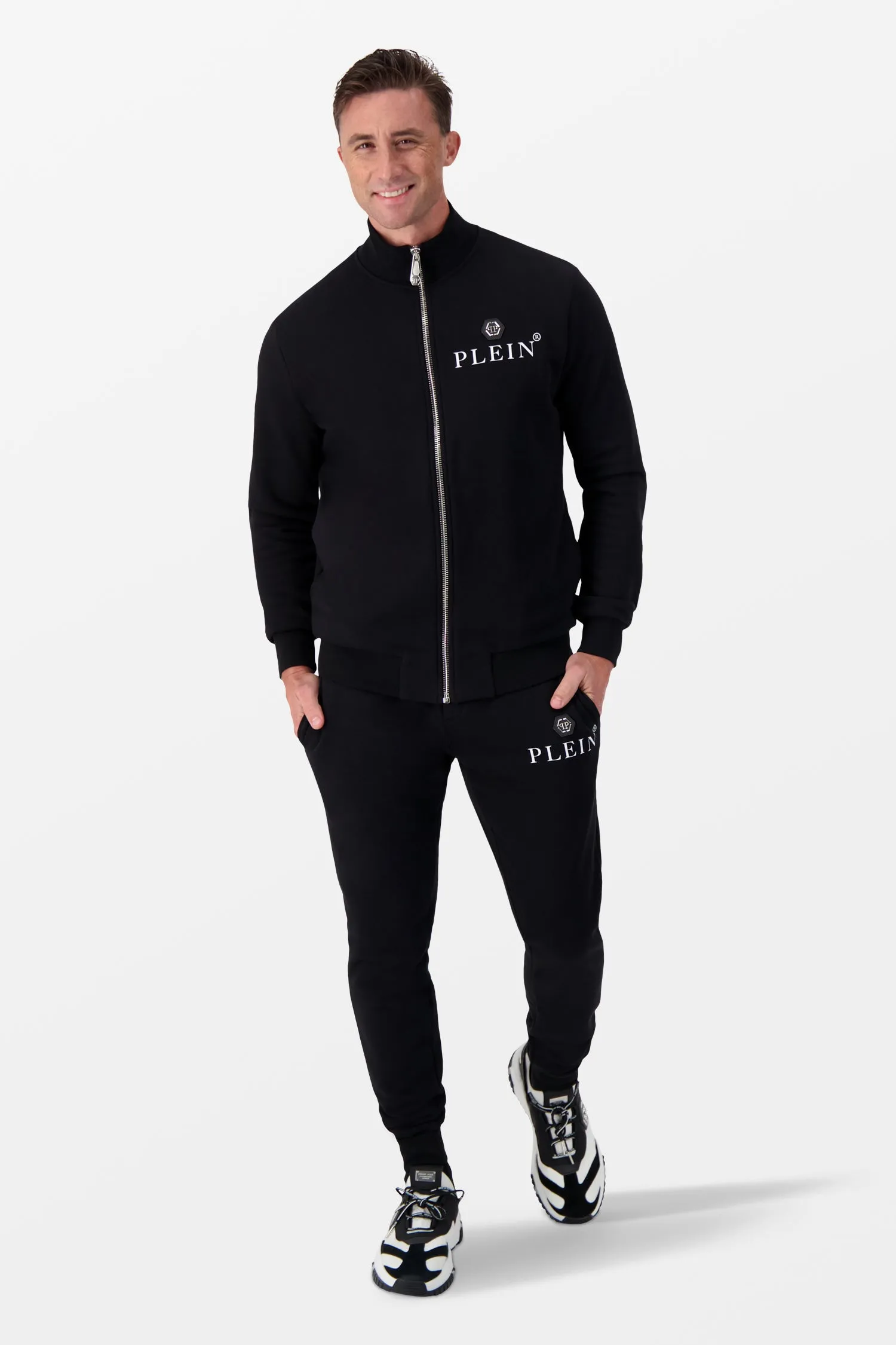 Philipp Plein Black Hexagon Mens Designer Jogging Tracksuit