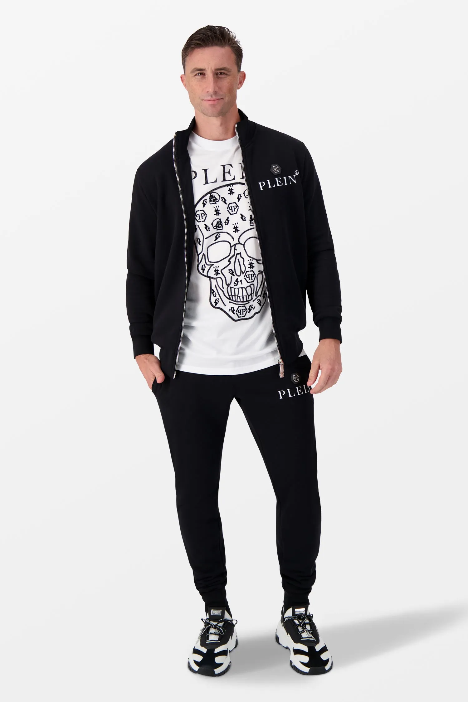 Philipp Plein Black Hexagon Jogging Tracksuit