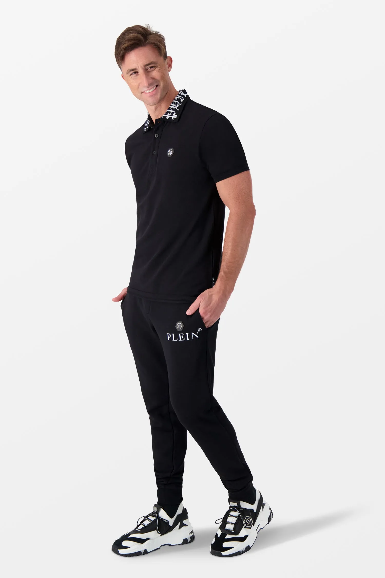 Philipp Plein Black Short-Sleeve Polo