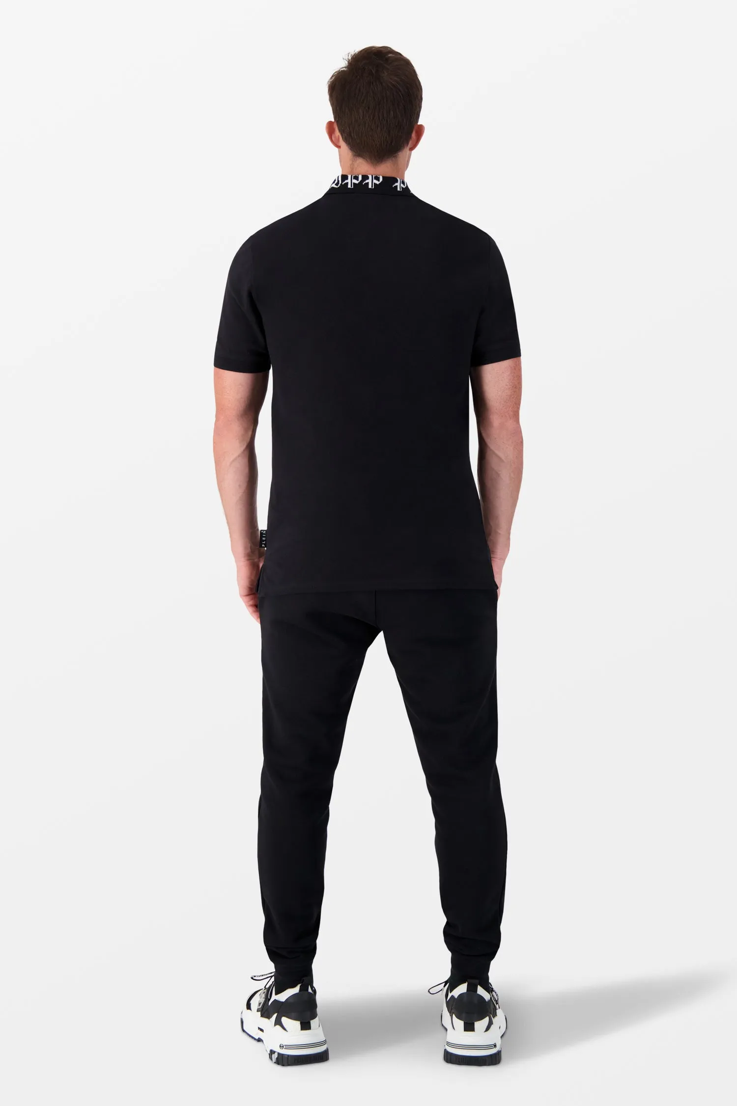 Philipp Plein Black Short-Sleeve Polo