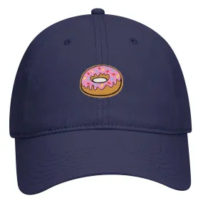 Pink Sparkle Donut Embroidered Patch Pastel Tone Garment Washed Superior Cotton Twill Dad Hat - For Women and Men