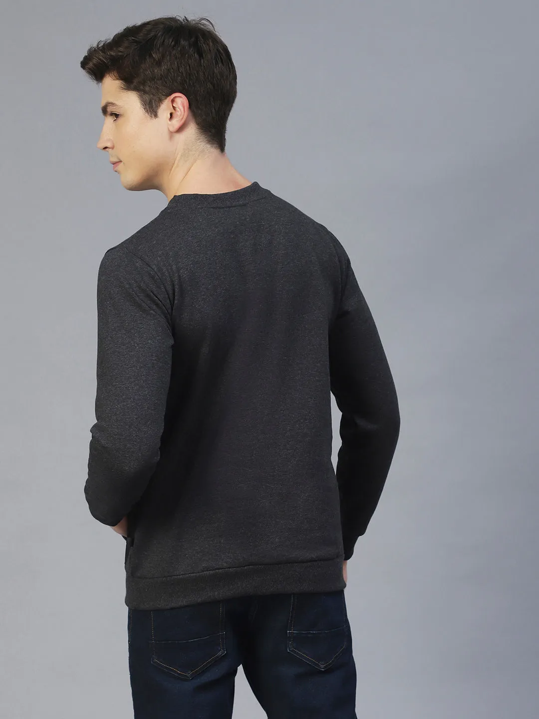 Printed Round Neck Fleece Sweatshirt