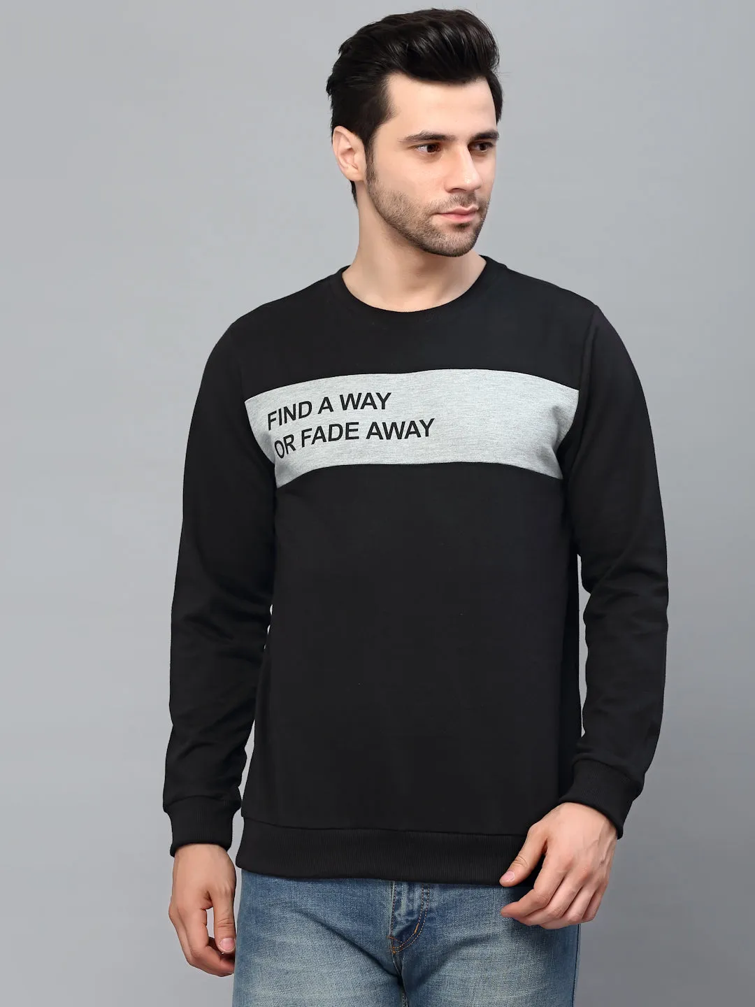 Printed Round Neck Terry Sweatshirt