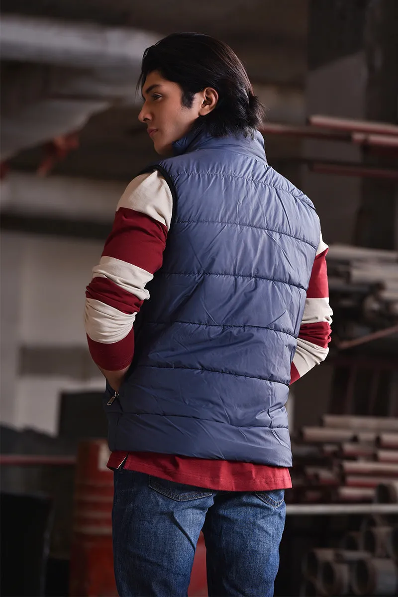 Puffer Jacket With A Down And Feather Blend Navy