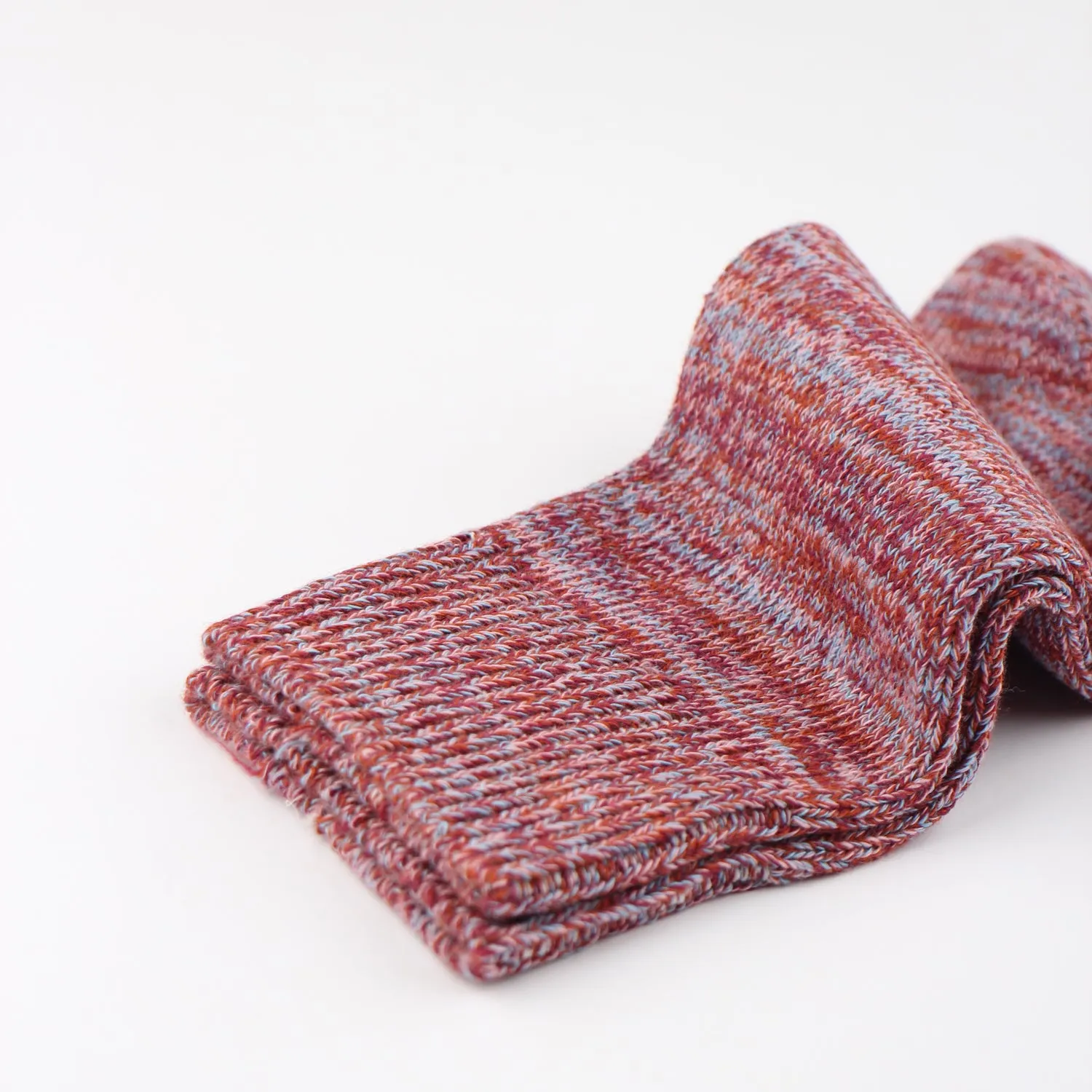 Relax Chunky Flat Knit Supermelange Socks Red Wine / Pale Skin / Burnt Rust / Palm Springs Blue