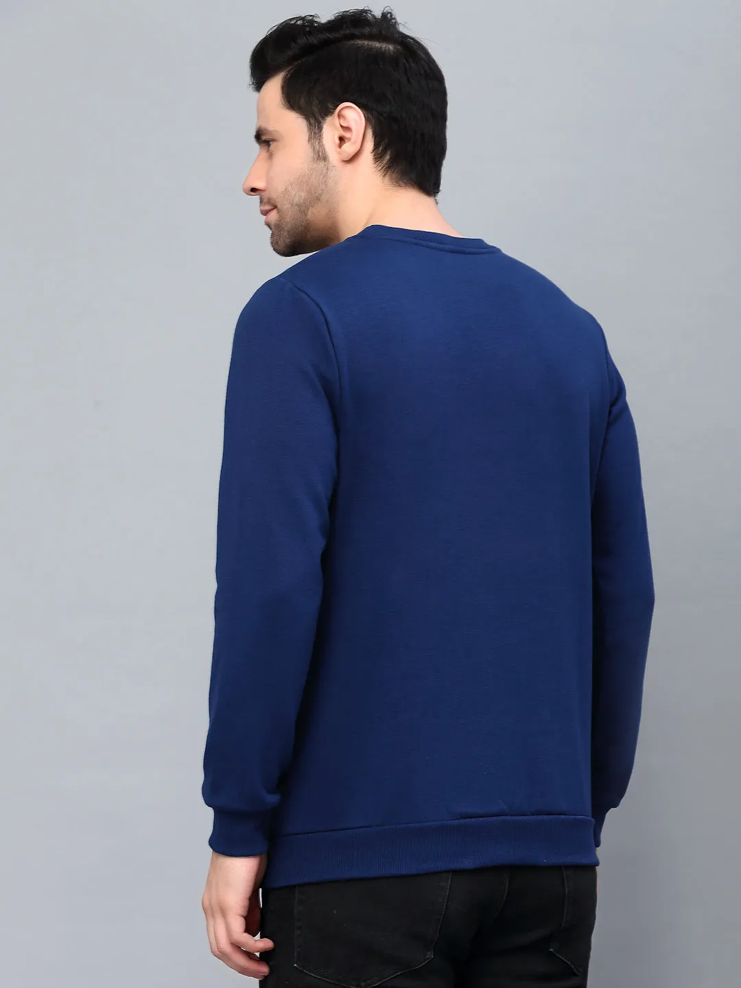 Round Neck Full Sleeve Printed Fleece Sweatshirt