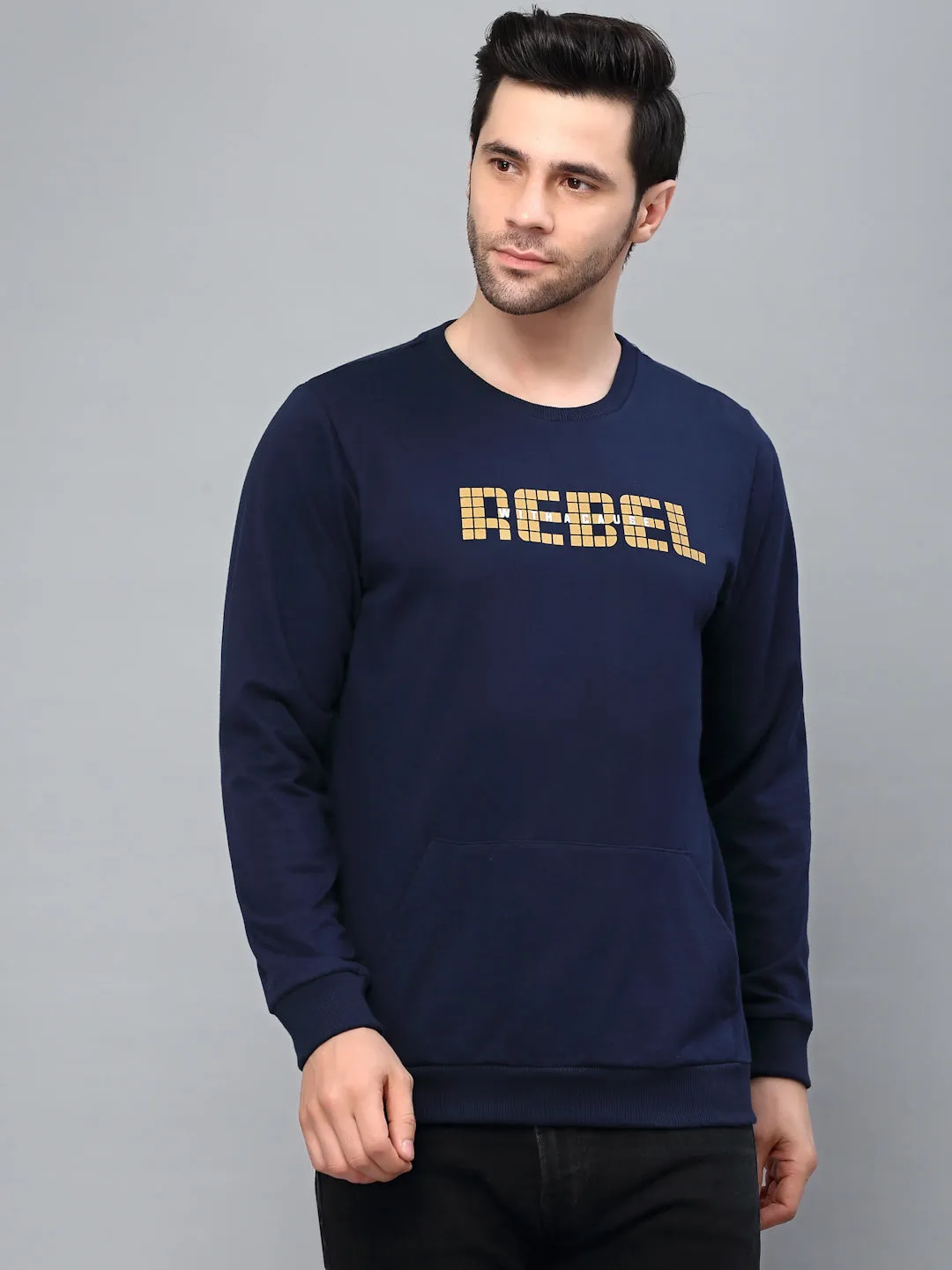 Round Neck Printed Terry Sweatshirt