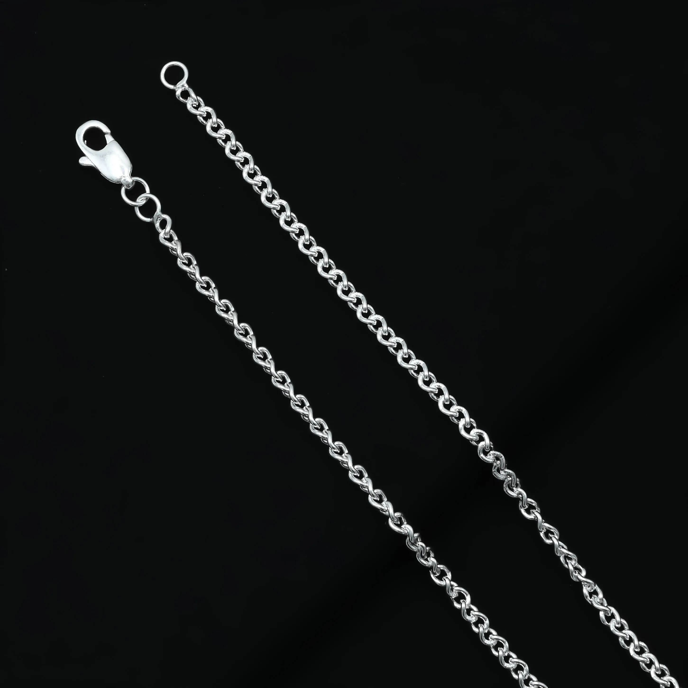 Silver Aesthetic Twisted Curb Chain for Men