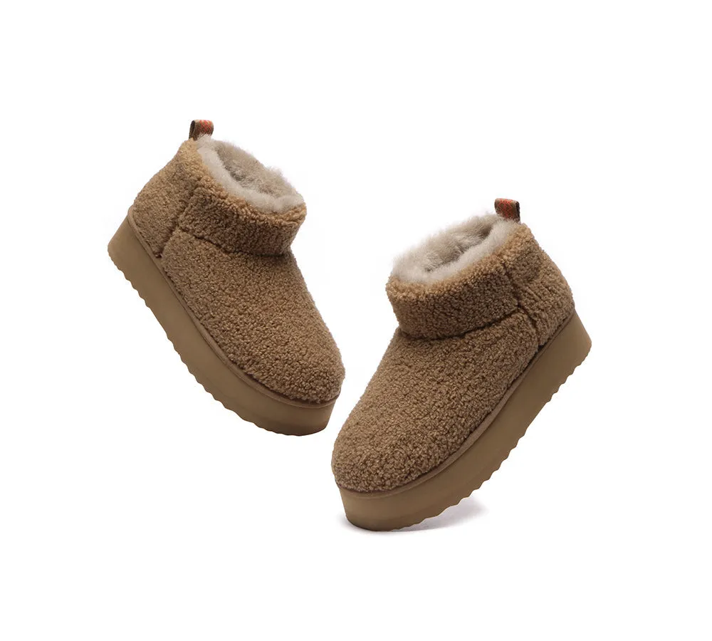 UGG Boots Sheepskin Wool Plush Ultra Platform Ankle Boots Teddycozy