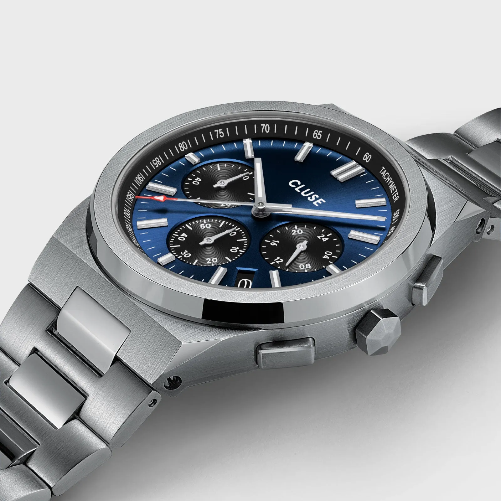 Vigoureux Chrono Steel Dark Blue, Silver Colour