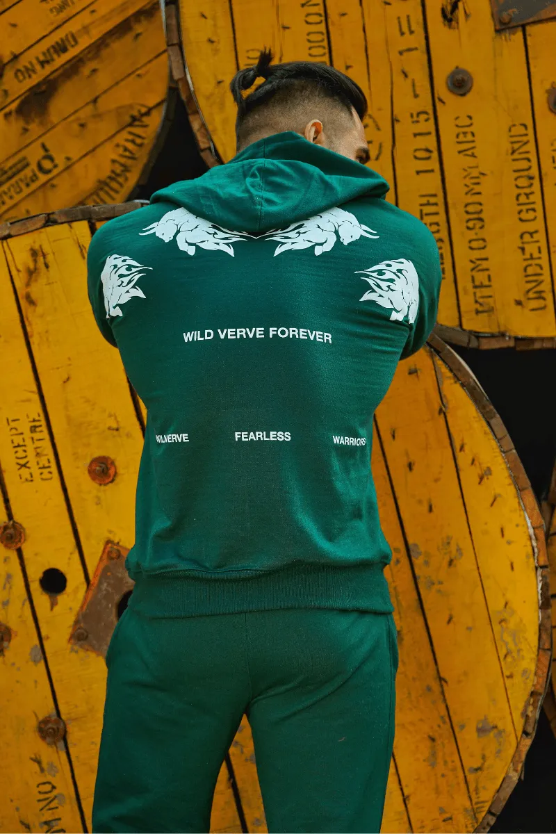 Wild Verve Forever Fiery Bull Streetwear Green Coord (GREEN)